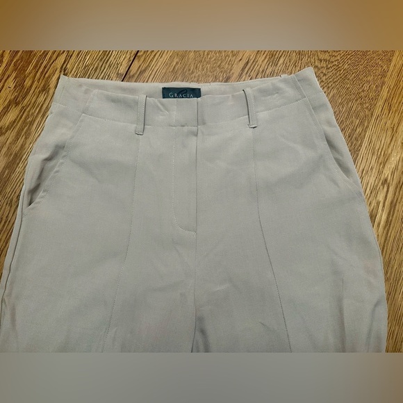 Gracia High Rise Wide Leg Pin-Tuck Flare Trousers Size Large NWT - Picture 11 of 11